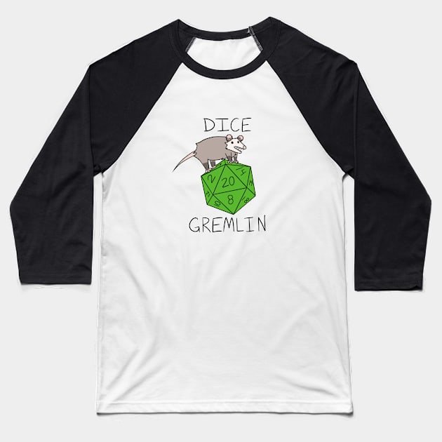 Dice Gremlin Baseball T-Shirt by Beepsweets